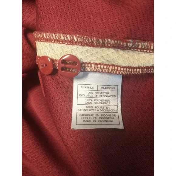 Nike Team FSU Florida State Seminoles Polo Shirt Garnet Mesh Mens Large Fit Dry - Picture 14 of 14